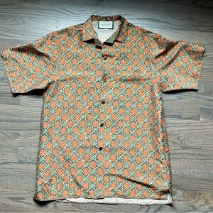 Gucci Silk Bowling Shirt/Camp Collar S/S Button Up - 44